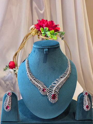 Crimson Fern Necklace