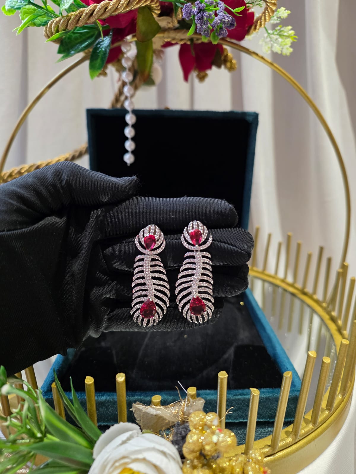 Crimson Fern Necklace