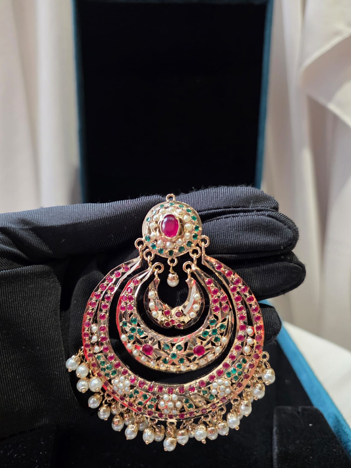 Cascade Chandbali jadau Earrings