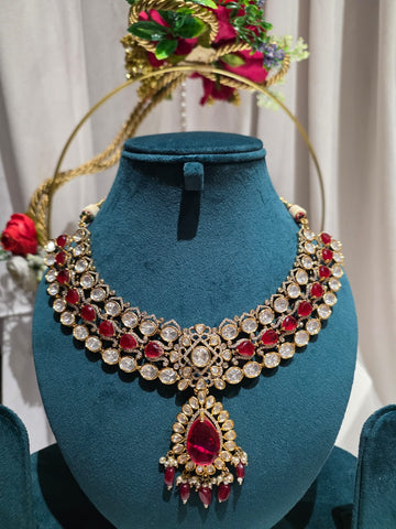 Roselle Ruby Crest Necklace Set