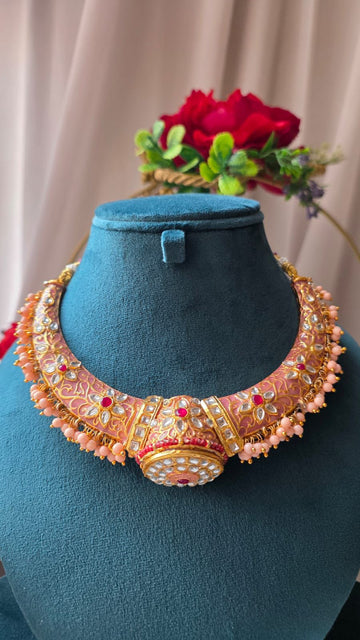Nooraya Pink Pearl Hasli Choker Set