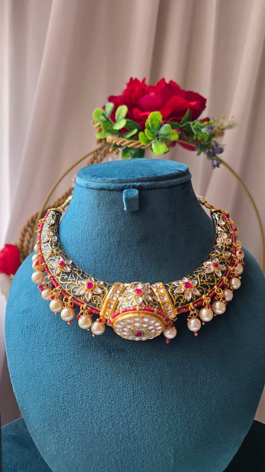 Nooraya Emerald Pearl Hasli Choker Set