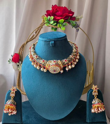 Nooraya Emerald Pearl Hasli Choker Set