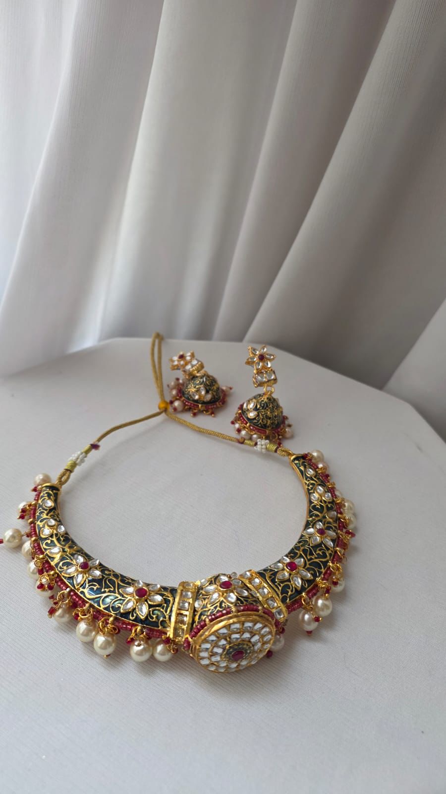 Nooraya Emerald Pearl Hasli Choker Set