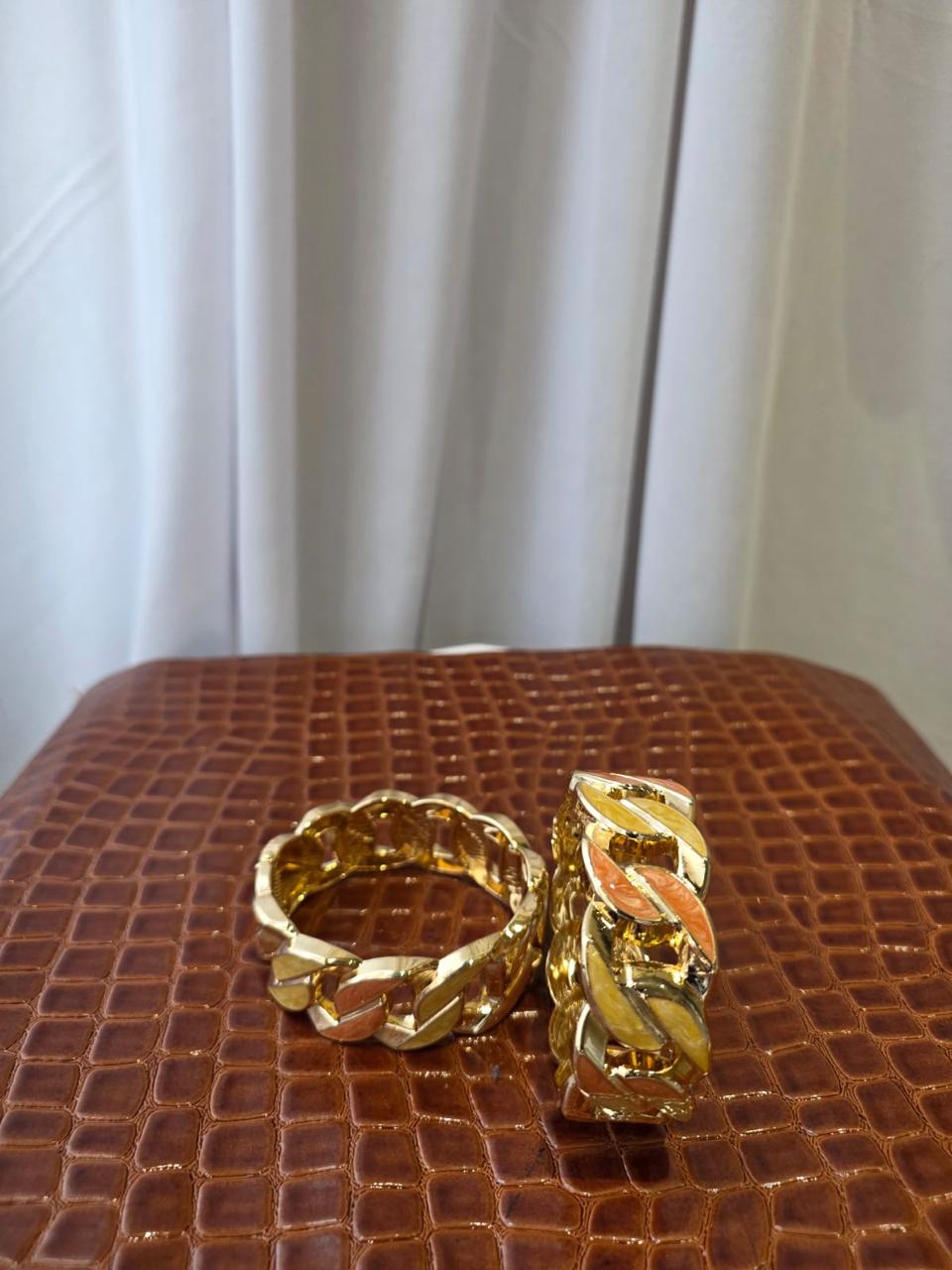 Enamel Chain Cuff Bracelet