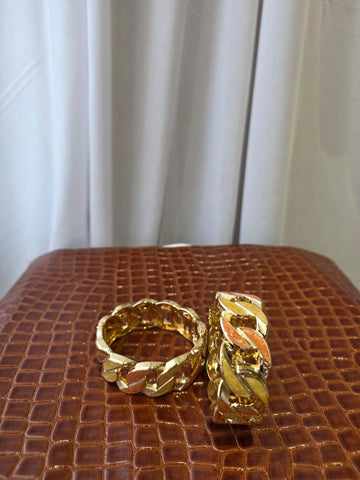 Enamel Orange Chain Cuff Bracelet