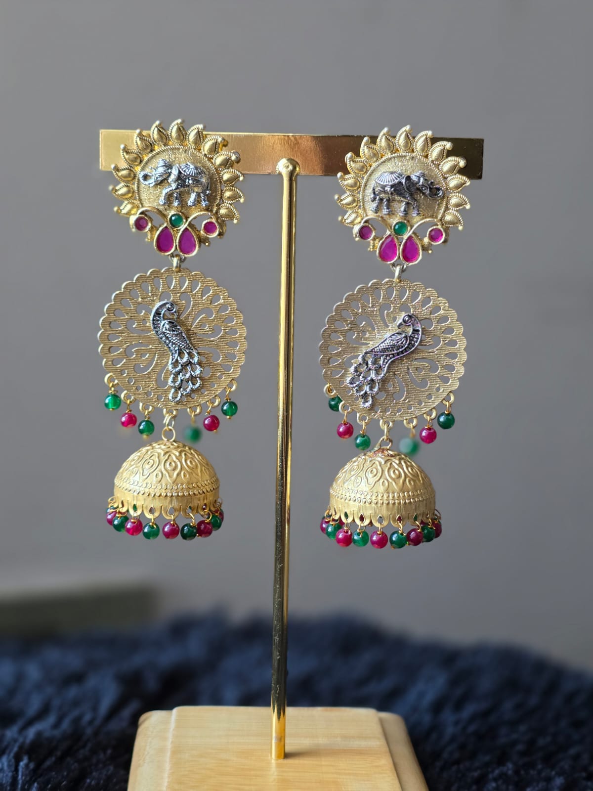 Mayur Round Jhumkas