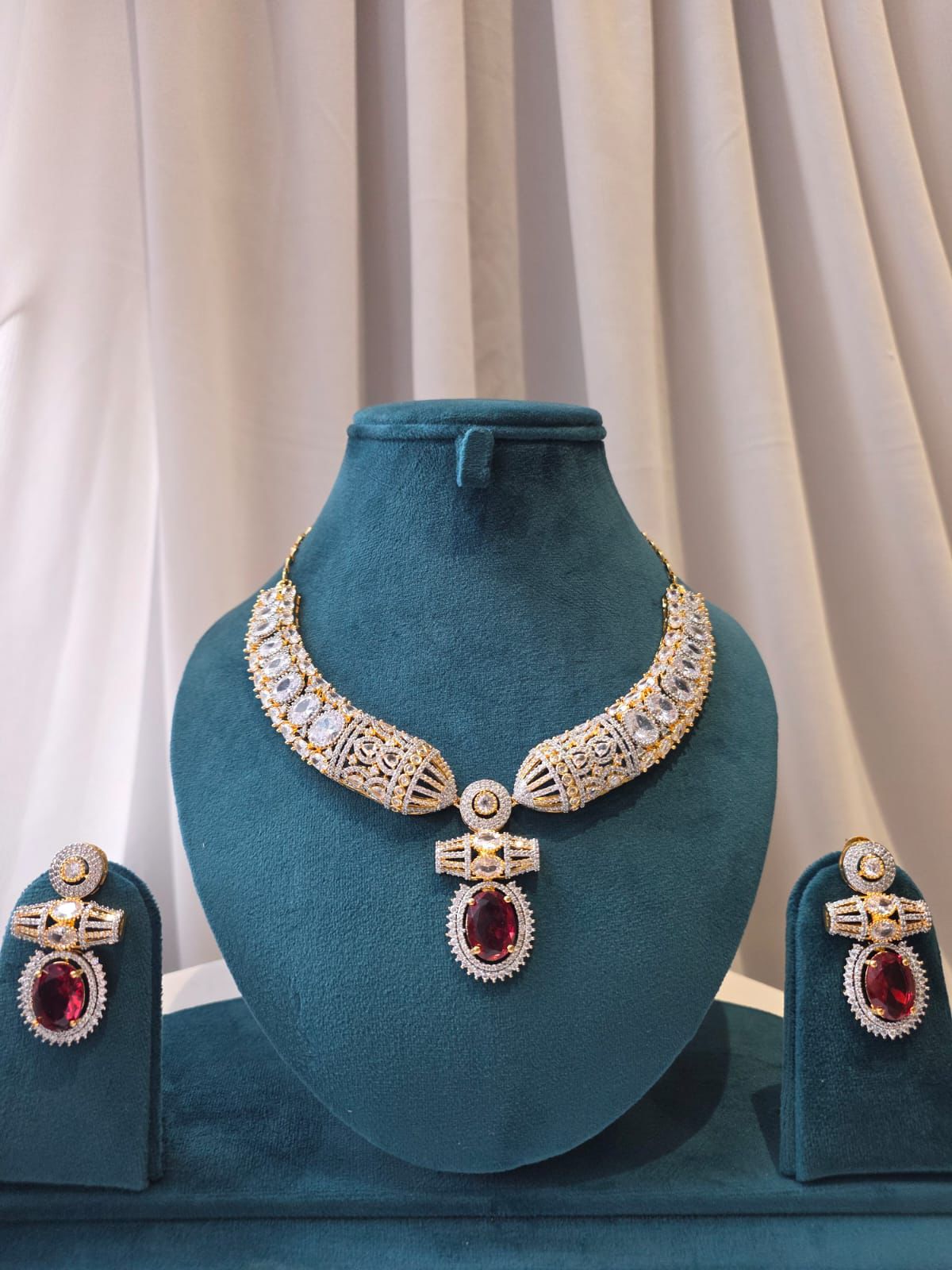 Royale Ruby  Diamond Necklace Set