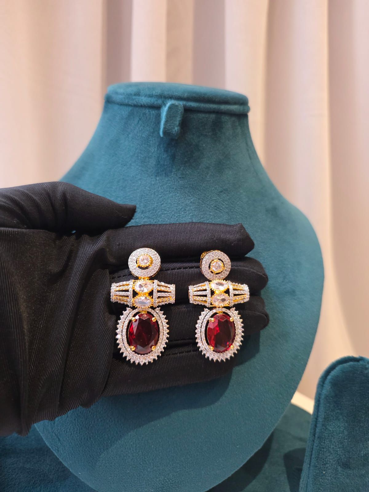 Royale Ruby  Diamond Necklace Set