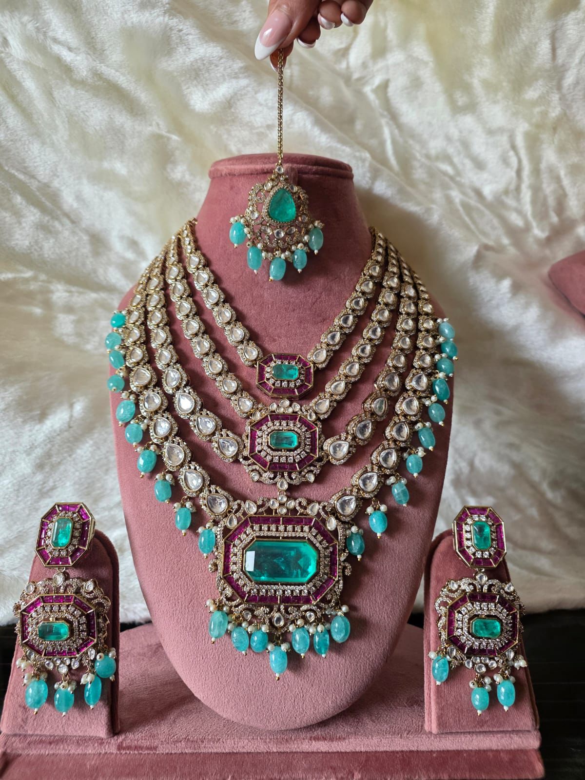 Emerald Royale Moissanite Bridal Set