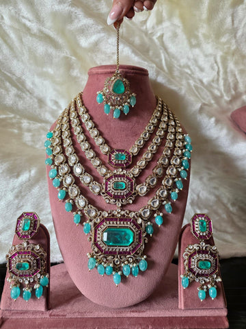 Emerald Royale Moissanite Bridal Set