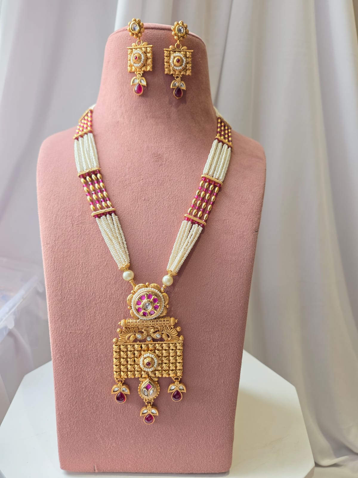 Heritage  Square Long Necklace Set
