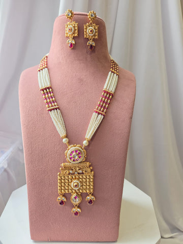 Heritage  Square Long Necklace Set