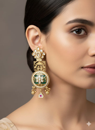 Heritage loom Statement Earrings