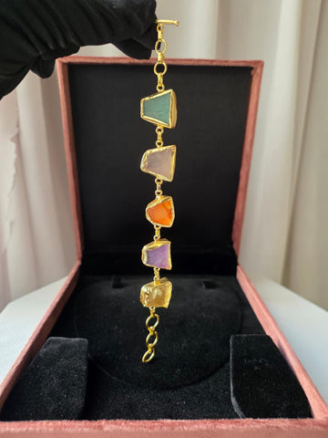 Prism Stone Link Bracelet colourful