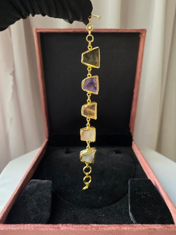 Dark Prism Stone Link Bracelet