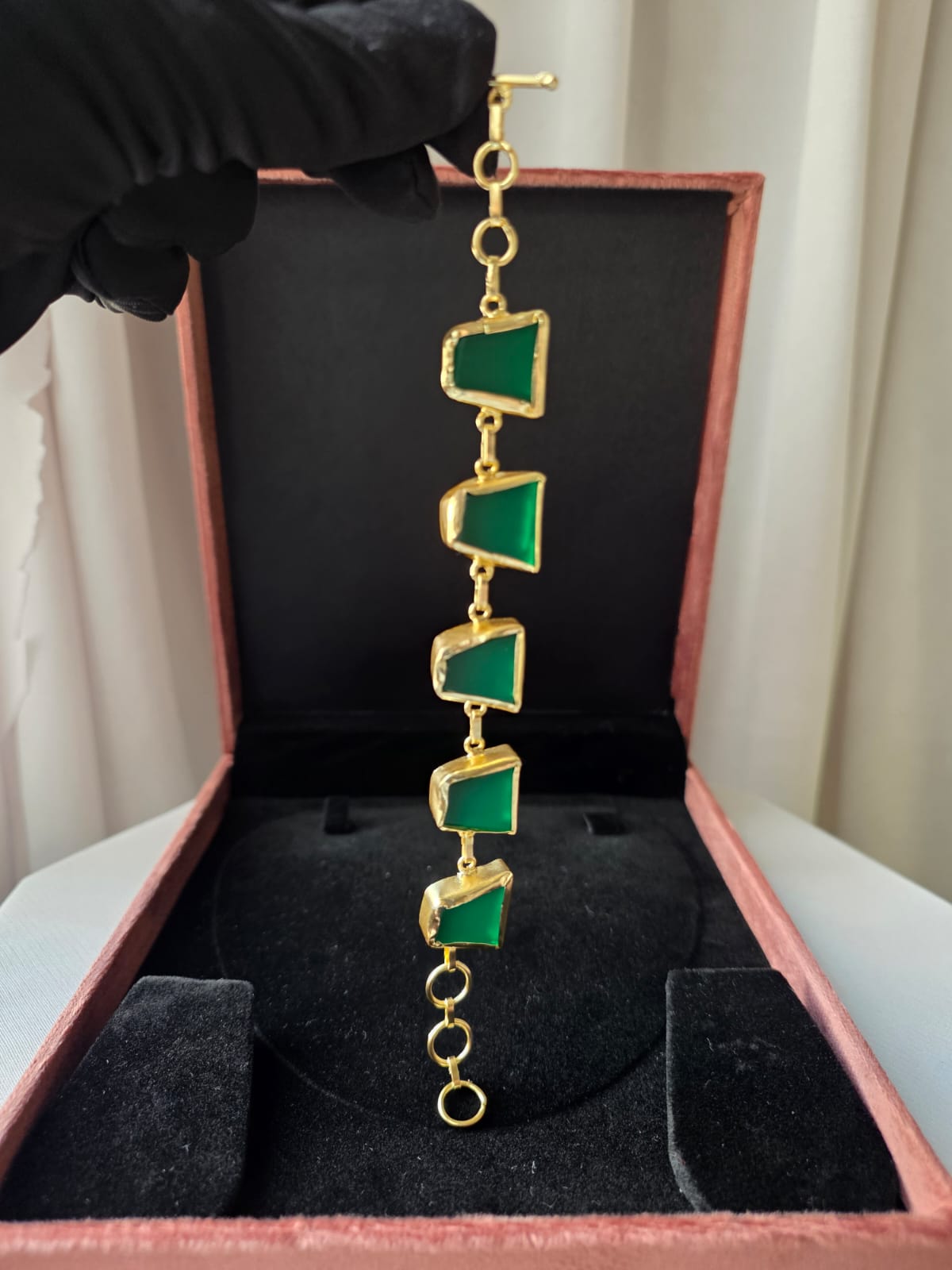 Emerald Prism Link Bracelet