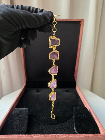 Lilac Prism Link Bracelet
