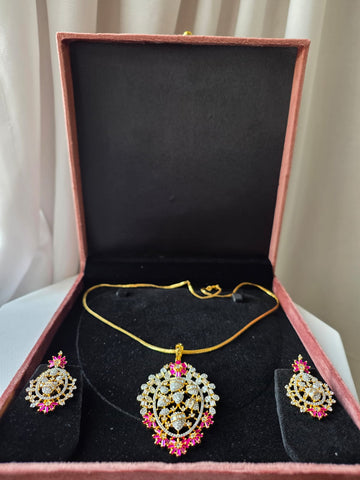 Ruby Bloom Pendant Set