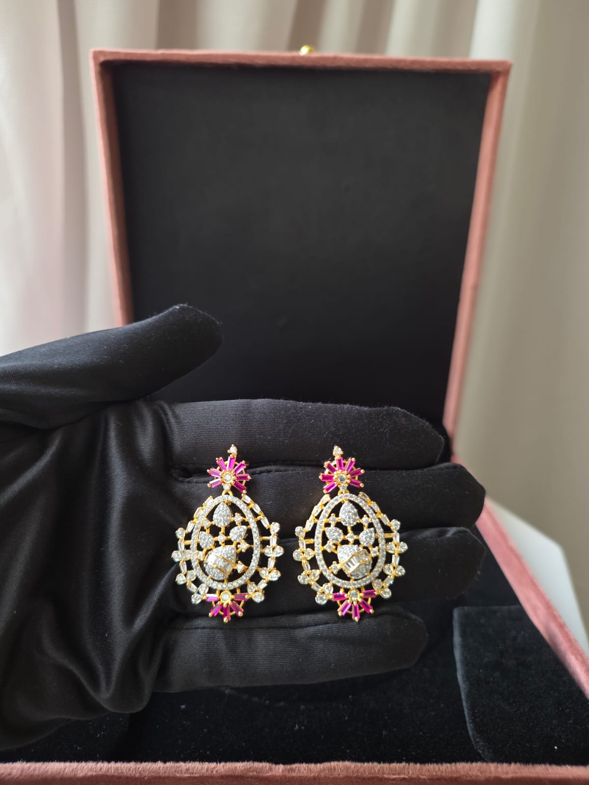 Ruby Bloom Pendant Set