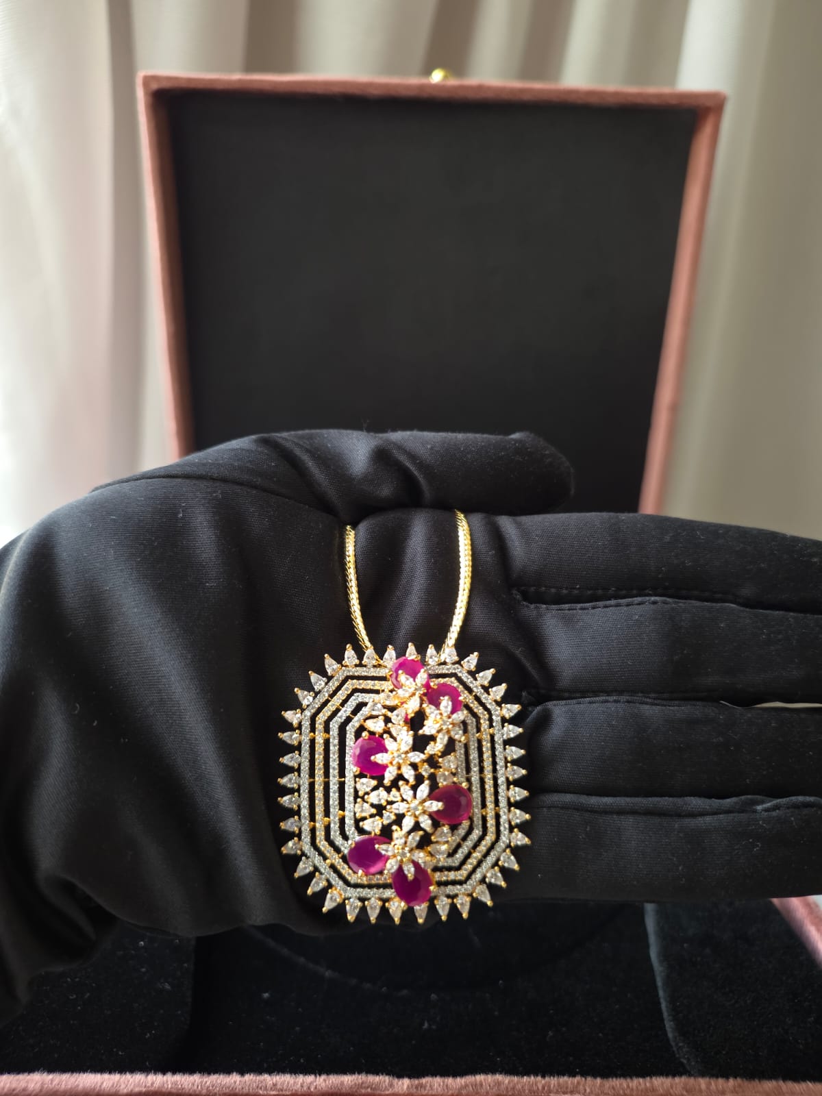 Ruby Royale Pendant Set