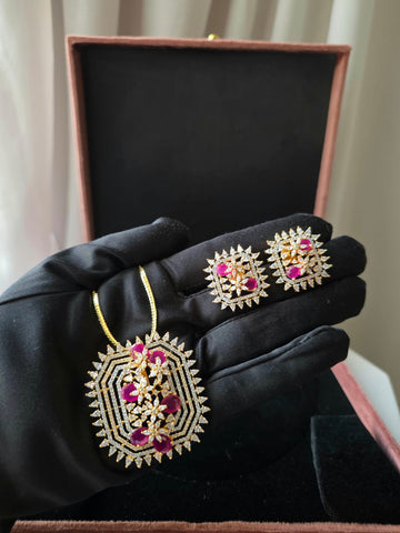 Ruby Royale Pendant Set
