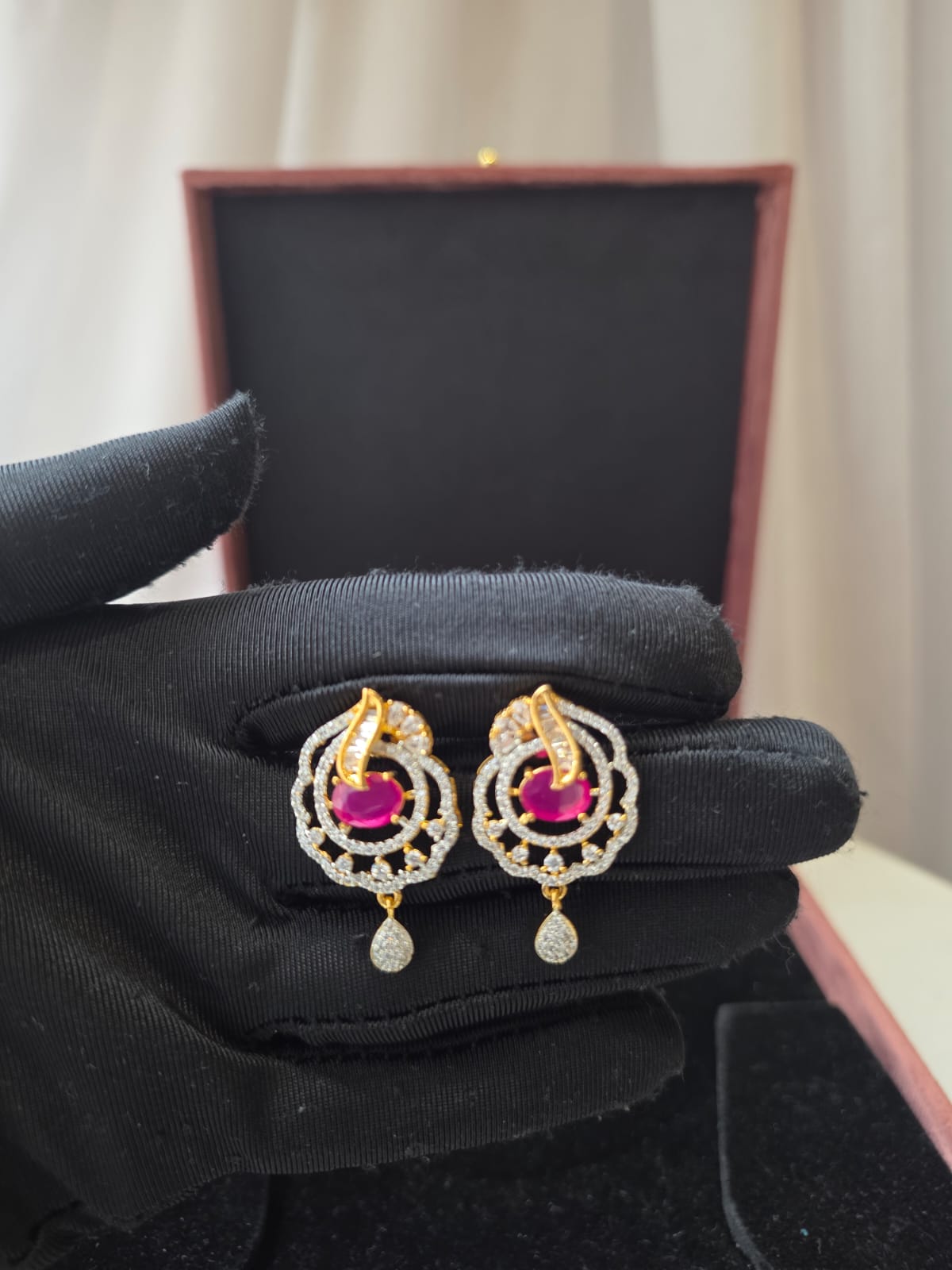 Ruby Crescent Royale Pendant Set