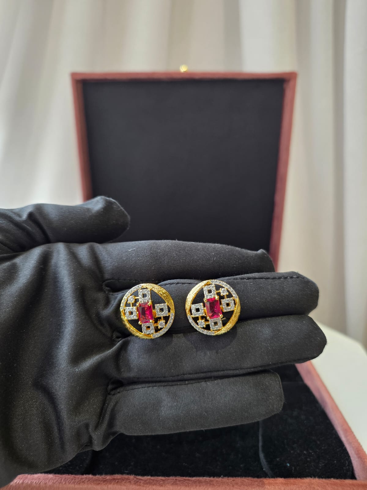 Ruby Geometric Luxe Pendant Set
