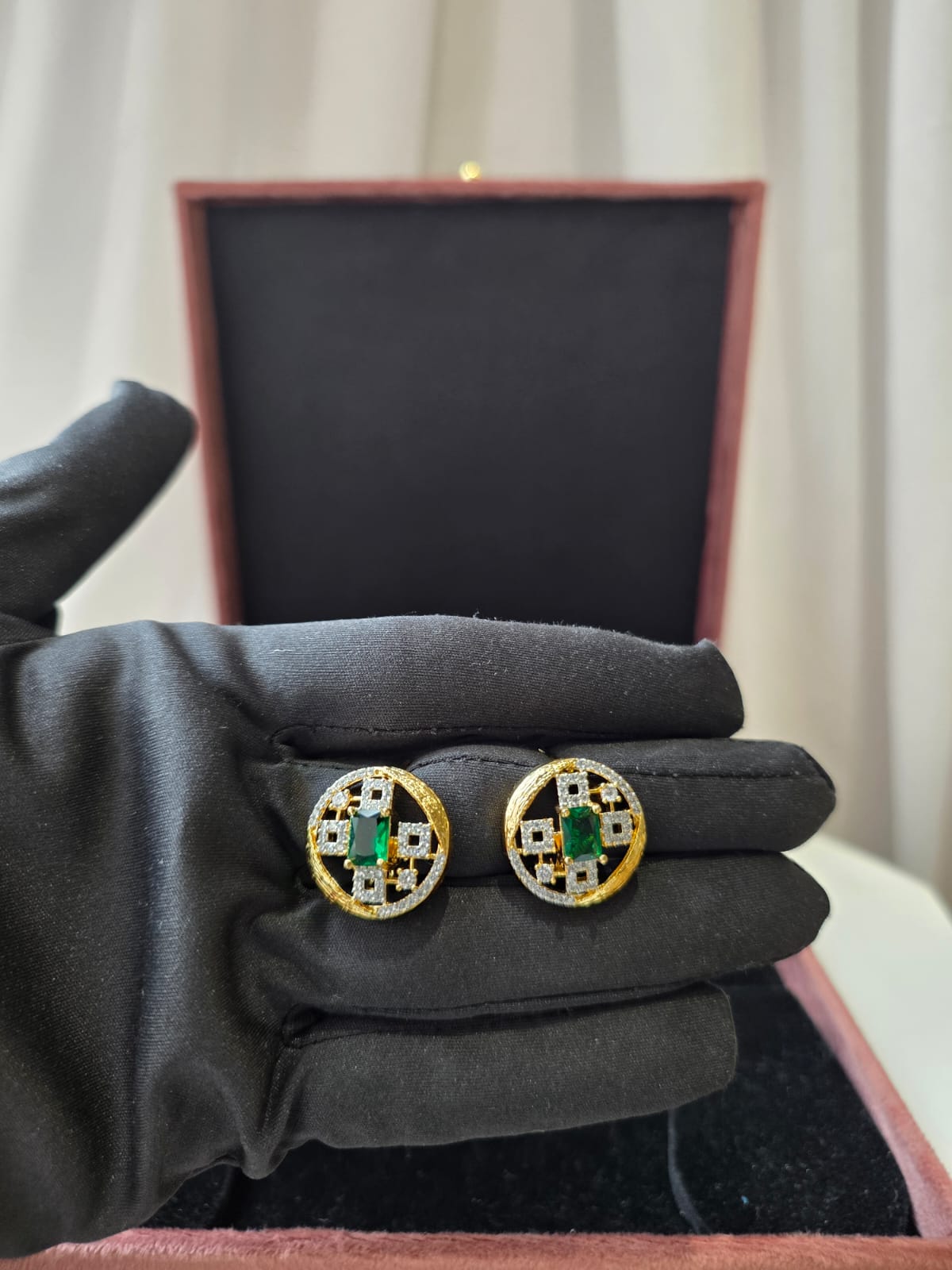 Emerald Geometric Luxe Pendant Set