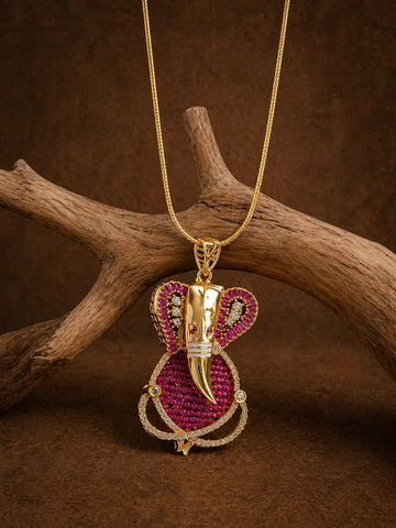 Red Ganesha ji  divine beaded Pendant Set