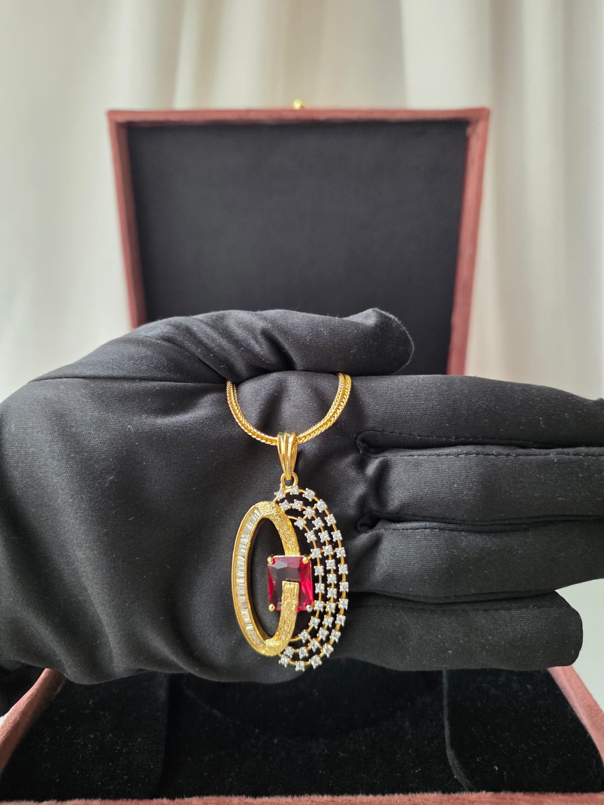 Ruby Orbit Luxe Pendant Set
