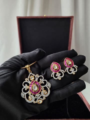 Ruby Swirl Royale Pendant Set