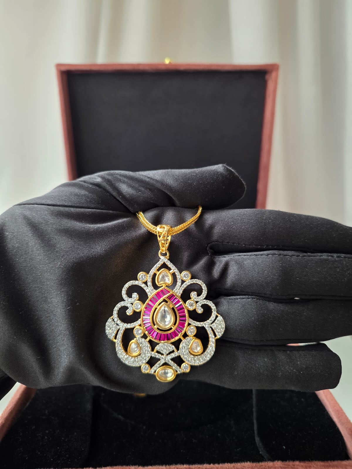 Ruby Swirl Royale Pendant Set