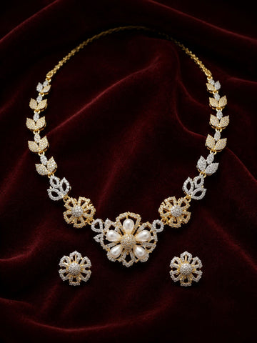 Pearl Bloom Diamond Necklace Set