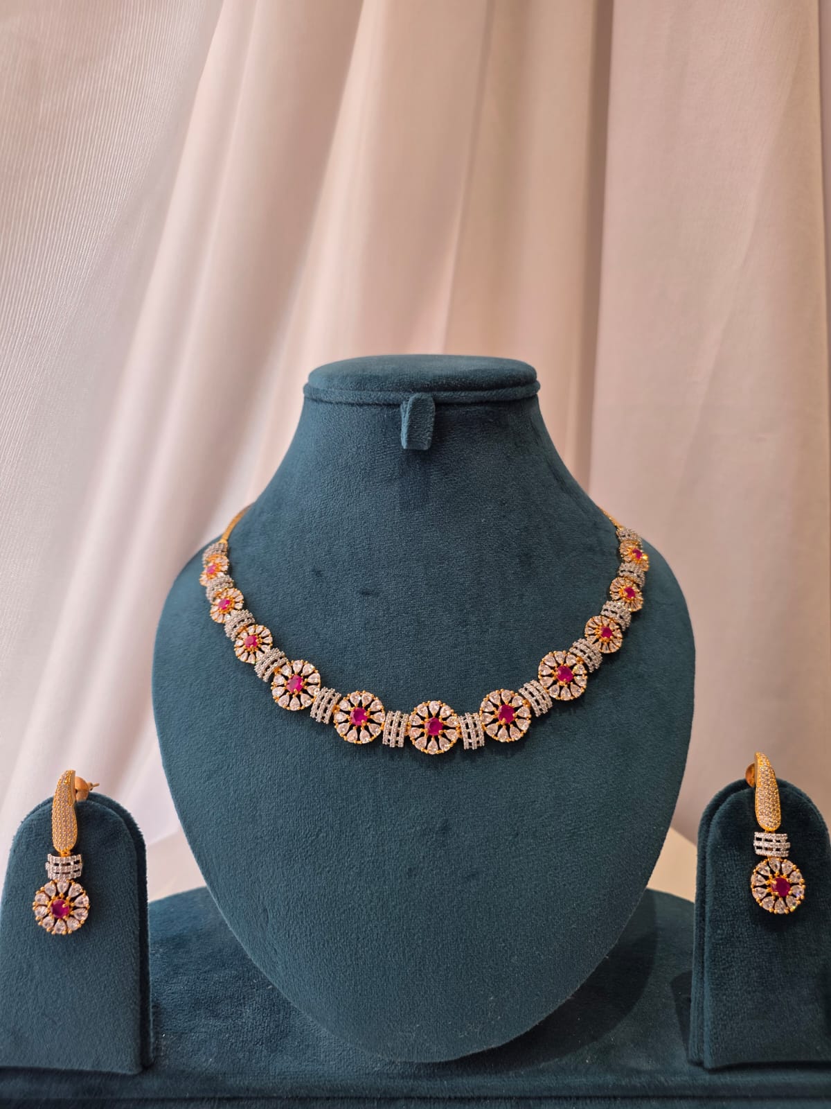 Ruby Bloom Necklace Set