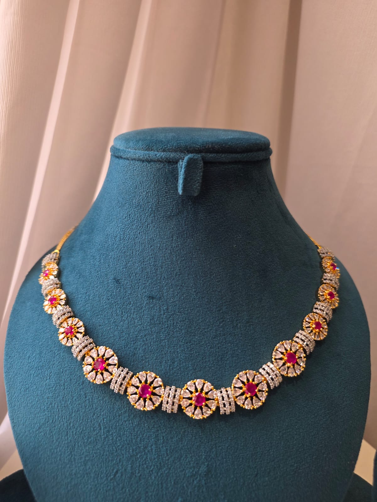 Ruby Bloom Necklace Set
