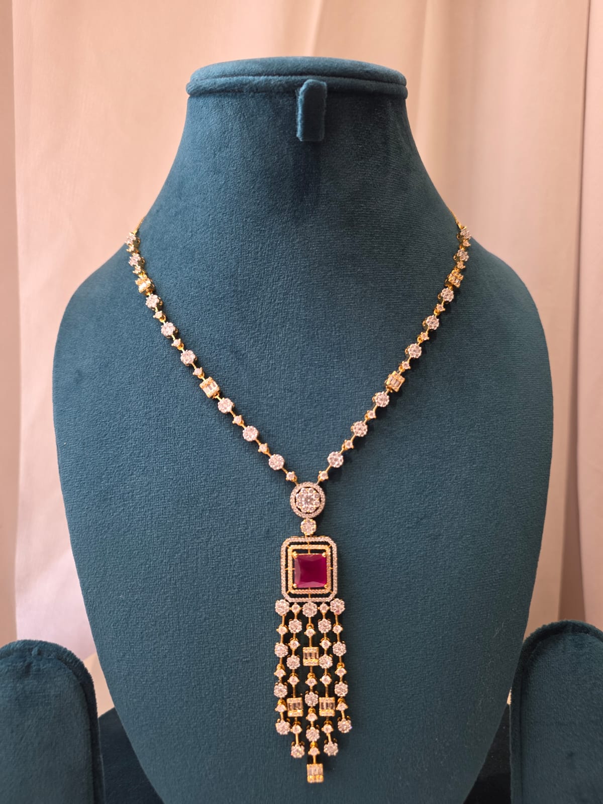 Teardrop Drape Diamond Chandelier Set