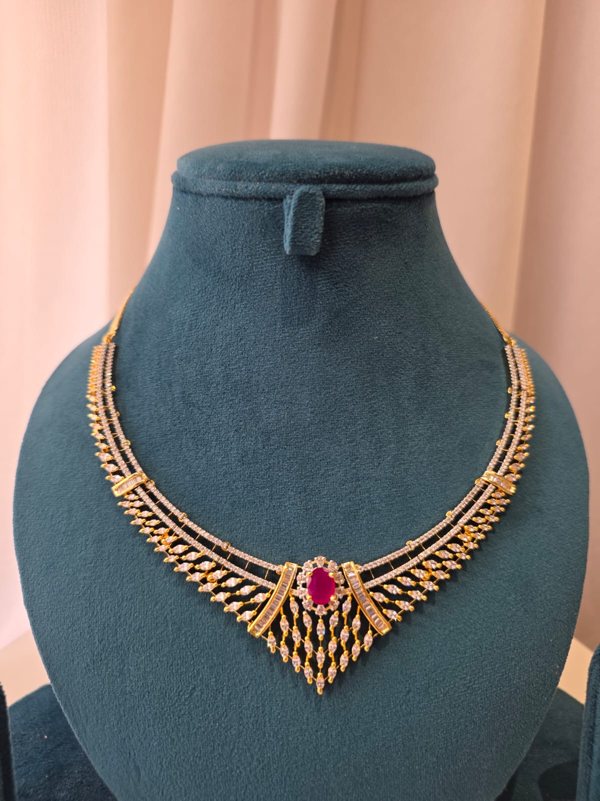 Ruby Lattice Necklace Set
