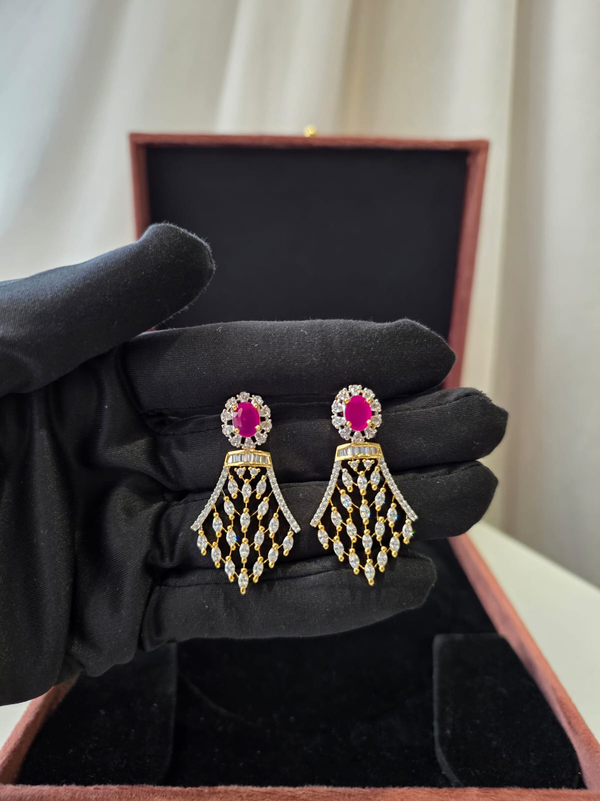 Ruby Lattice Necklace Set