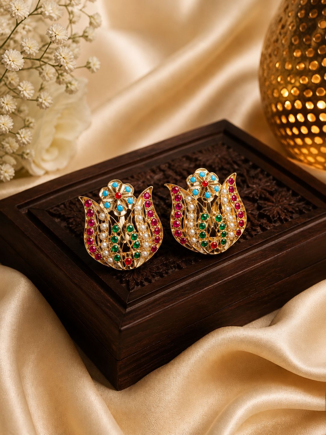 Gulnaar Meenakari Stud Earrings