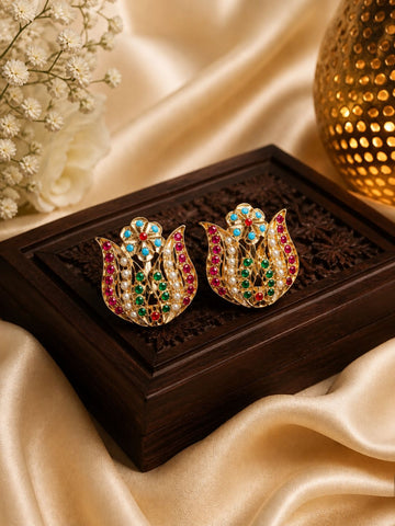 Gulnaar Meenakari Stud Earrings