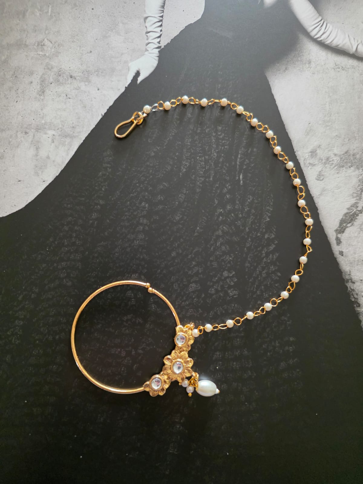 Noorika Pearl Chain nath