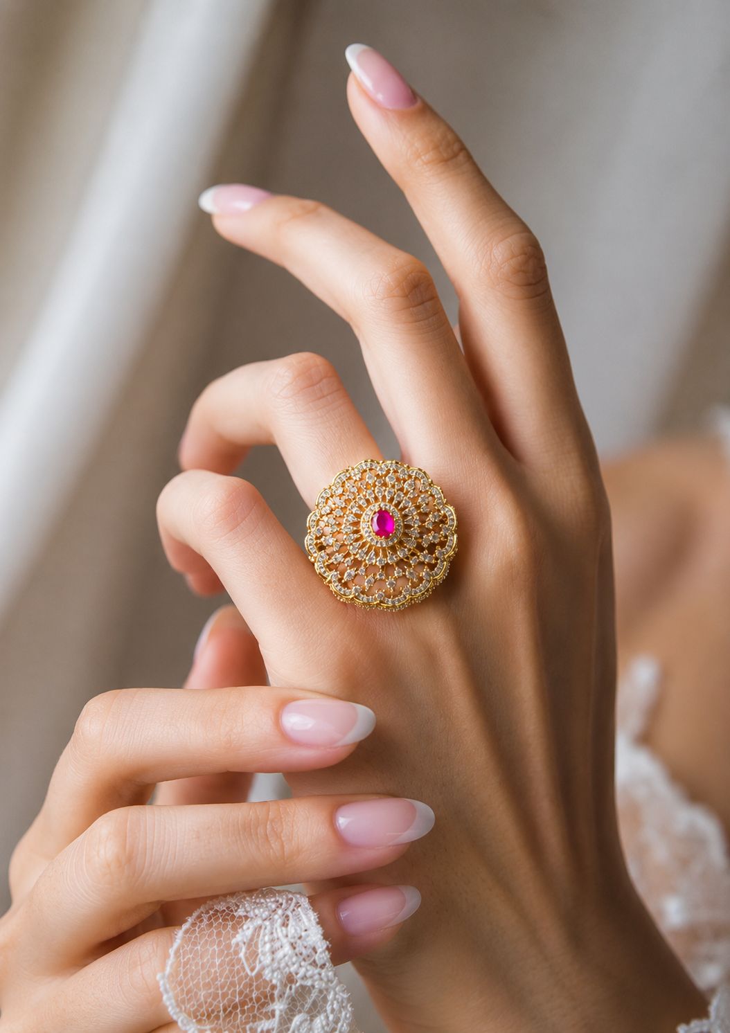 Ruhani Ruby Filigree Ring
