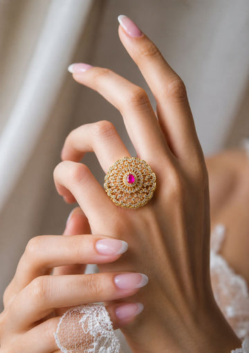 Ruhani Ruby Filigree Ring