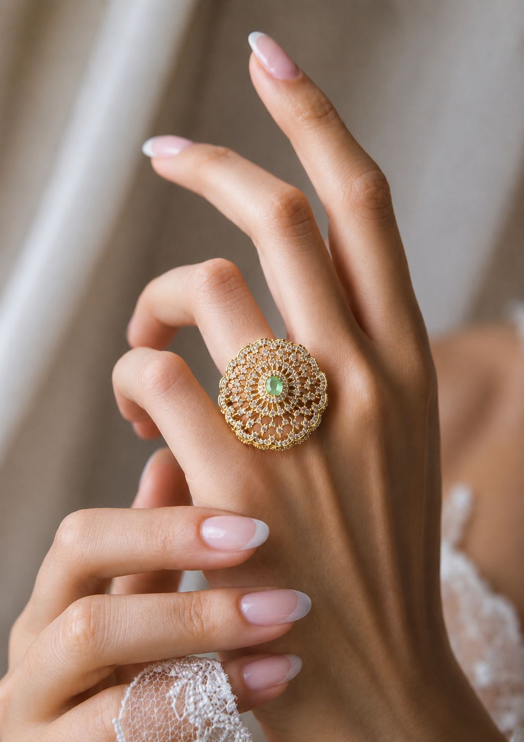 Ruhani Mint Filigree Ring