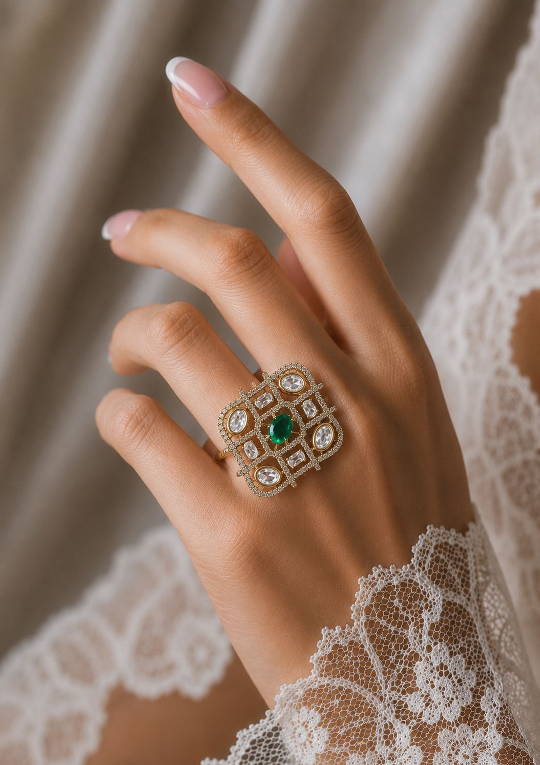Emerald Medallion Ring