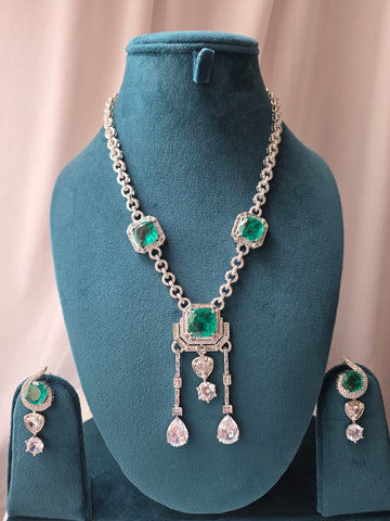 Emerald Tassel Drop Necklace
