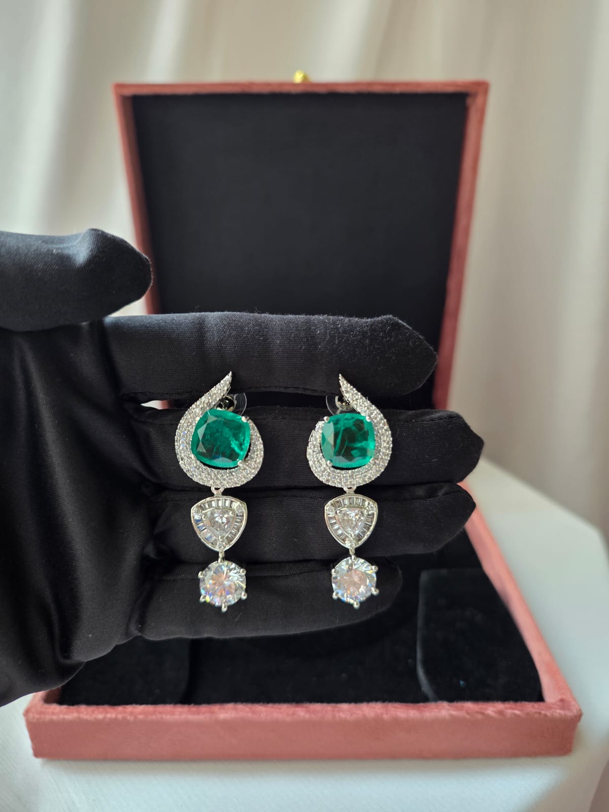 Emerald Tassel Drop Necklace