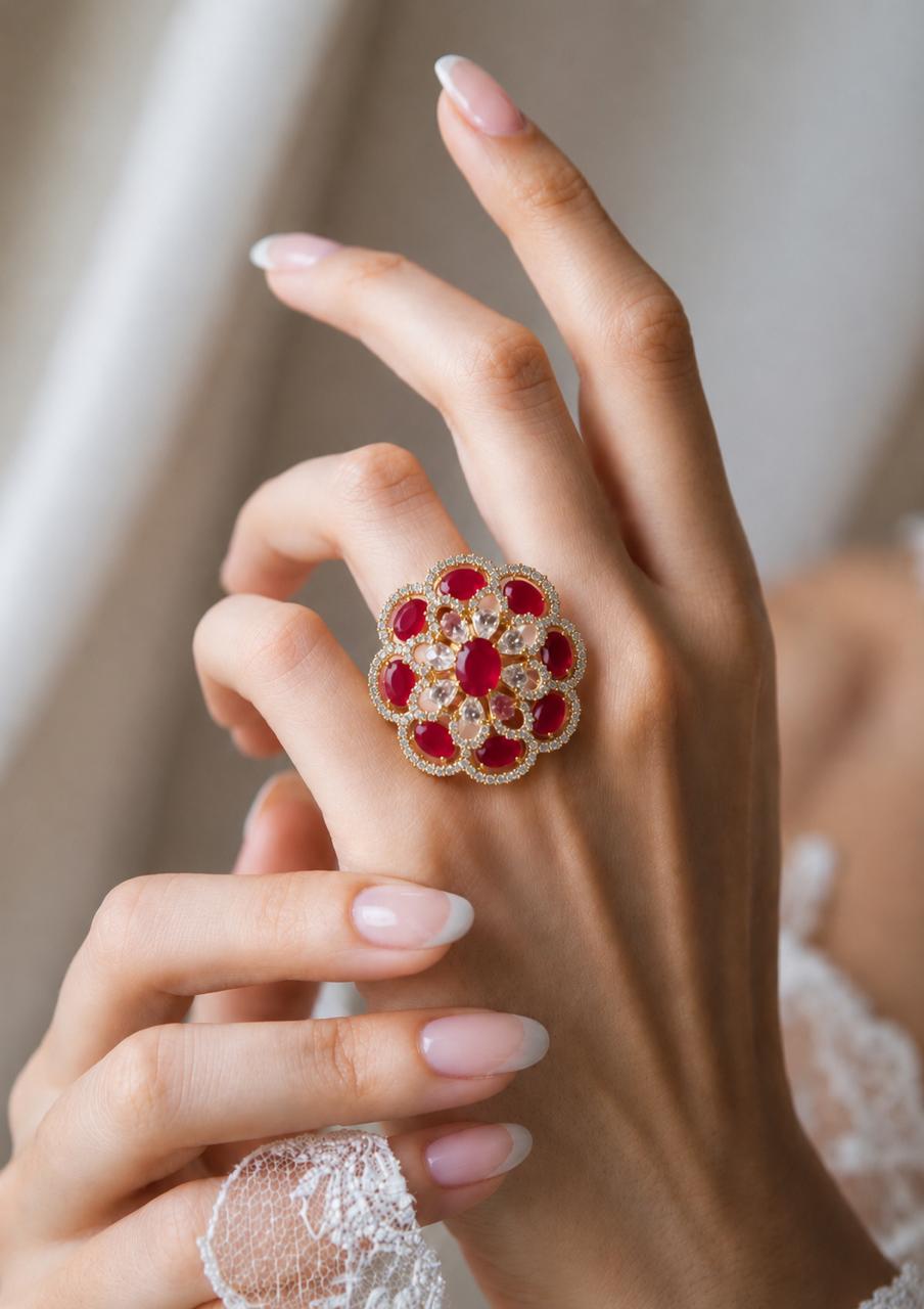 Gulrukh Ruby Bloom Ring