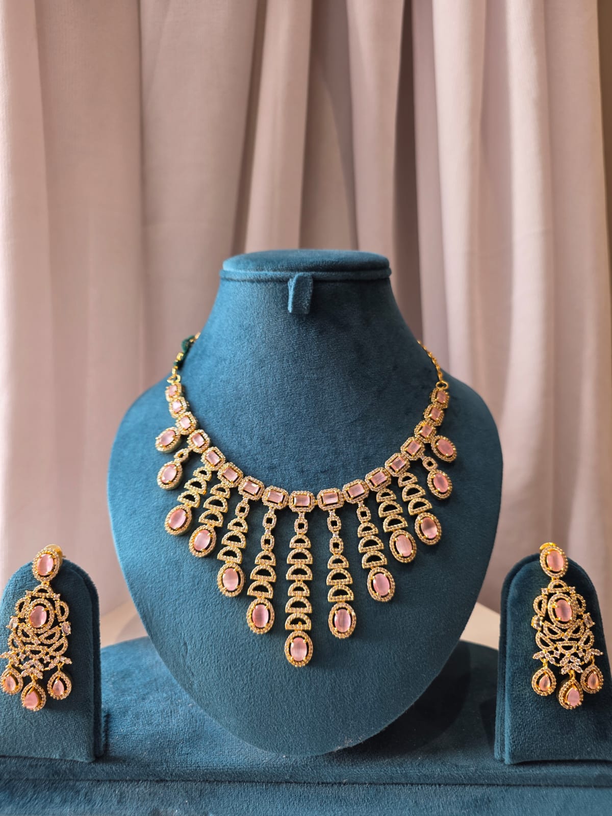 Blush Cascade Necklace Set